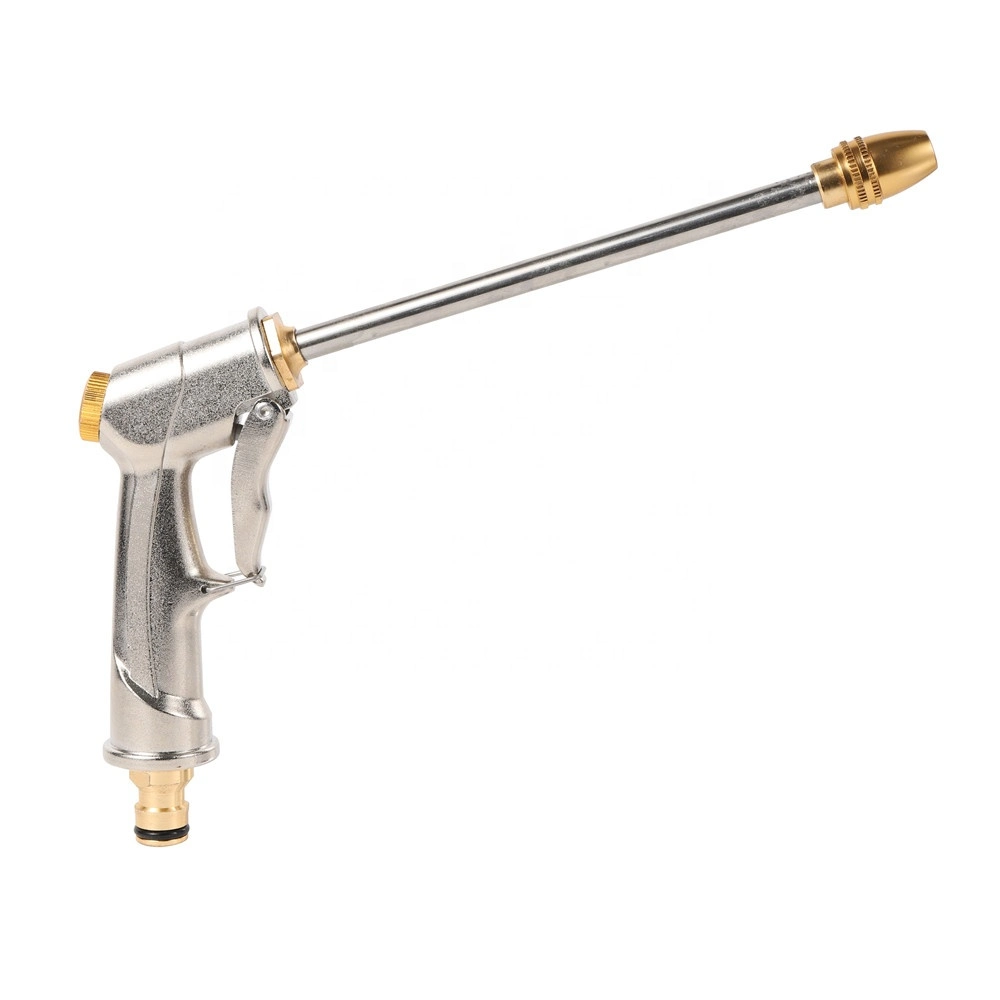 Garden Tool Alloy Metal High Pressure Adjustable Long Rod Water Spray Gun for Car Washing Cleaning Garden Irrigation